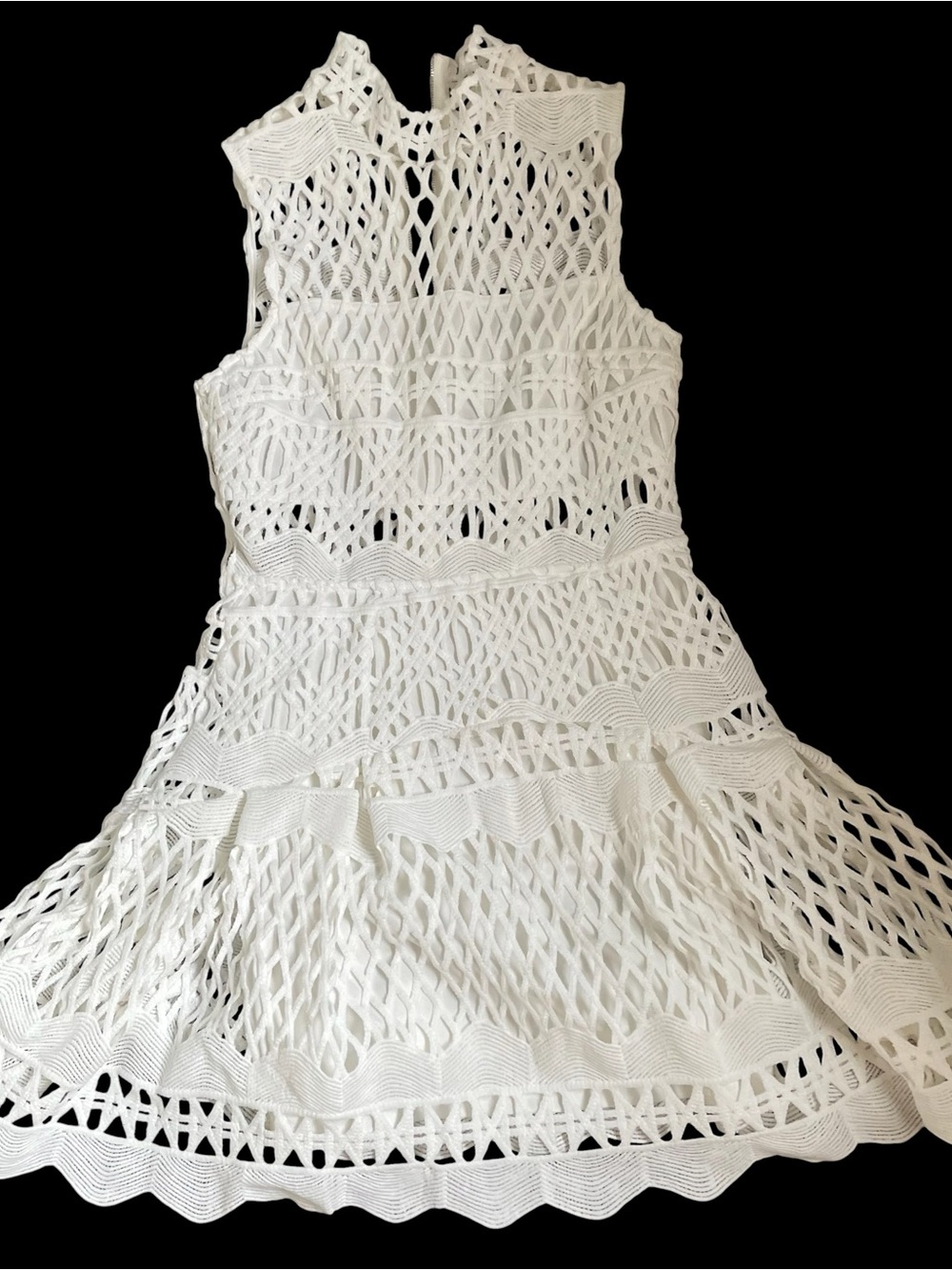 White Crochet Midi Dress